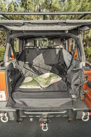 Jeep Wrangler JK Unlimited Cargo Cover - Rear - Rugged Ridge - C3 with Subwoofer - `07-`14